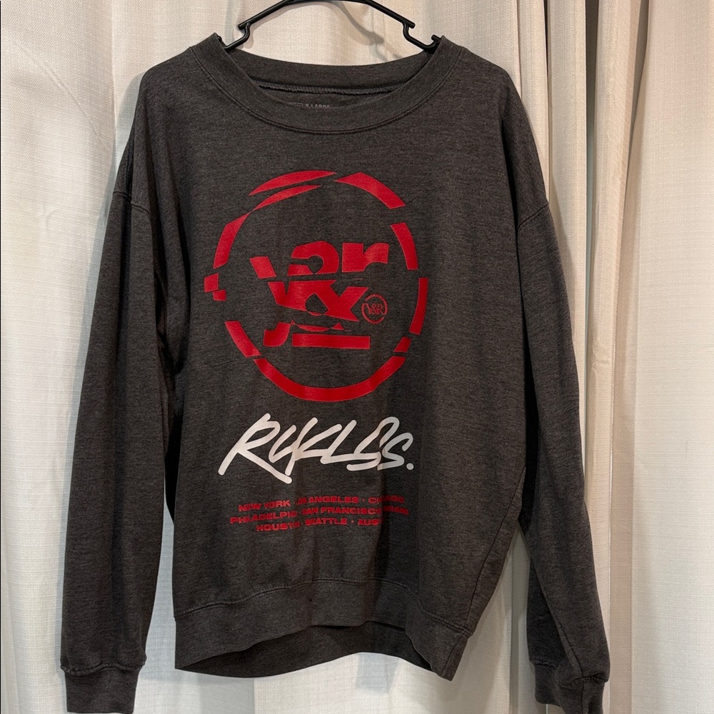 Young & Reckless Charcoal Crewneck with Red Graphic